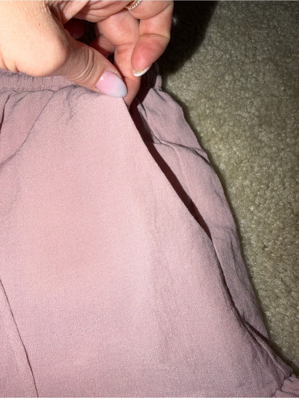 Lost + Wander Dusty Pink Ruffle Drawstring Shorts - Picture 3 of 7